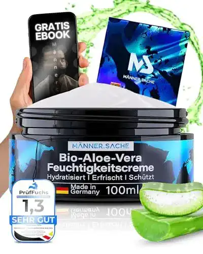 Gesichtscreme für Männer mit BIO-Aloe Vera und Feuchtigkeitseffekt