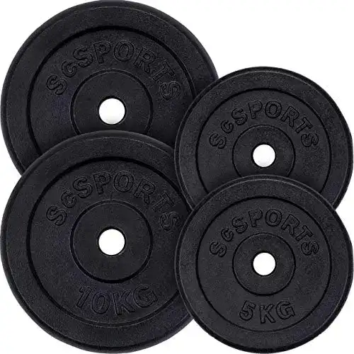 Hantelscheiben Set 30 kg von ScSPORTS, 2 x 5 kg und 2 x 10 kg