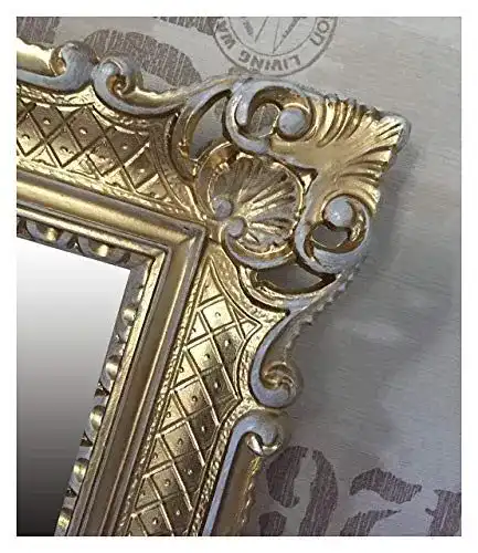 Wandspiegel im Barockstil in Gold und Weiß