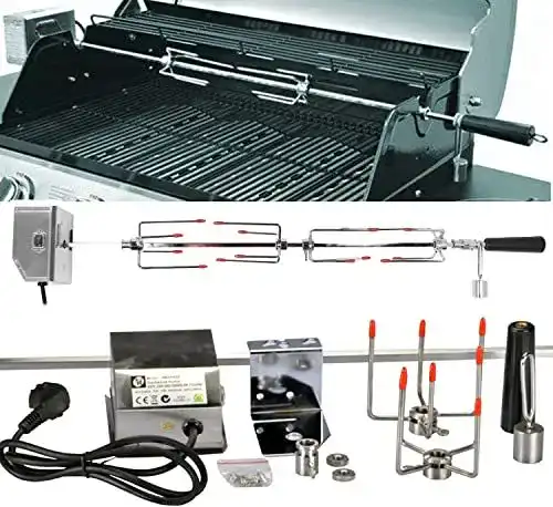 Drehspieß Set DRULINE mit Motor und Edelstahl, 83 cm
