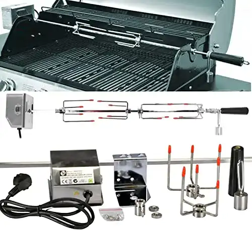 Drehspieß Set DRULINE mit Motor und Edelstahl, 83 cm