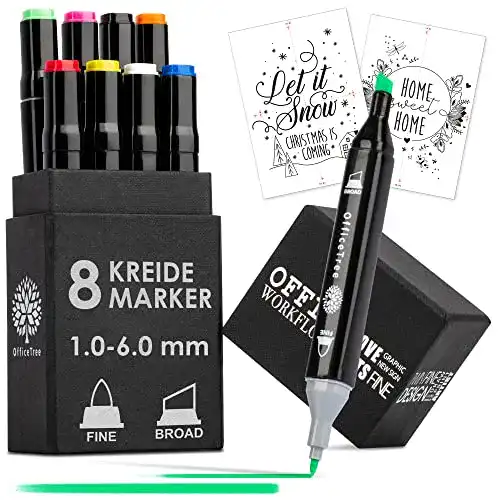 Kreidestifte OfficeTree 8er Set für Fenster und Tafel
