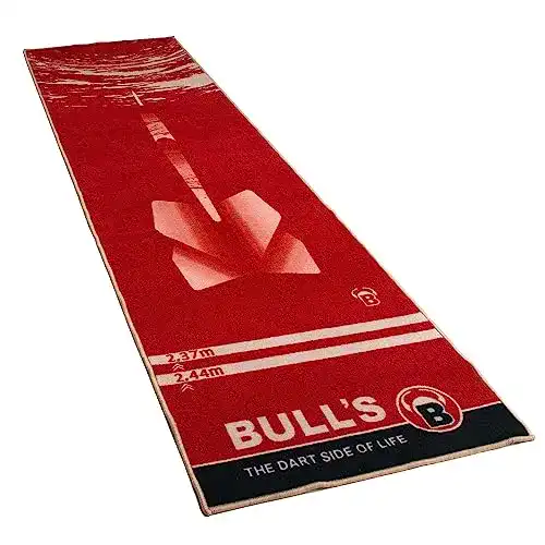 Dartteppich Bull’s Carpet Mat 180 Red, Rutschfester Premium-Dartteppich