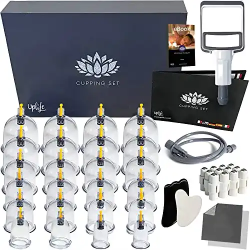 Schröpfglas-Set mit Vakuumpumpe von Uplife (24 Teile)