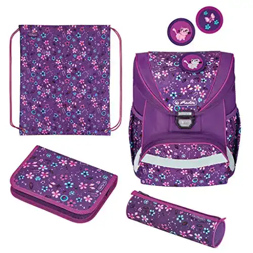 Herlitz Schulrucksack UltraLight Plus mit Blumenmuster 50026807