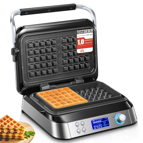 Doppelwaffeleisen FOHERE 1600 W mit LCD-Display und Timer