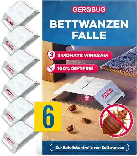 Bettwanzenfalle Gerobug 6 Stück – Klebefallen zur Früherkennung von Bettwanzen