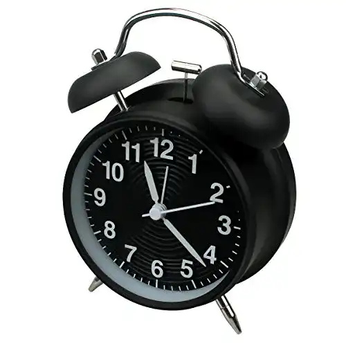 Doppelglockenwecker mit Nachtlicht und großem Zifferblatt