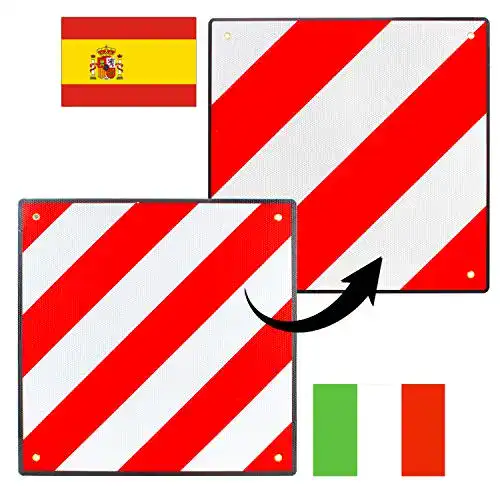 Warntafel für Italien und Spanien 50×50 cm, reflektierend