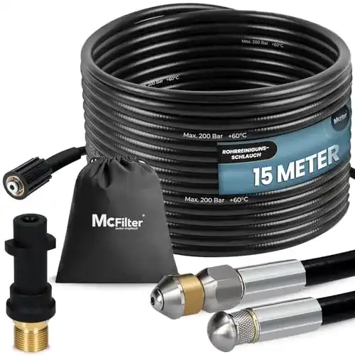 Rohrreinigungsschlauch McFilter 15m, 160-200 bar, inklusive Adapter