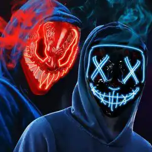 LED Halloween Maske Ouila im 2er Pack mit 3 Lichtmodi