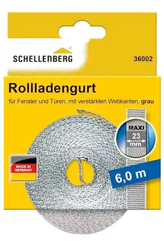 Schellenberg Rolladengurt 36002 23 mm x 6,0 m für Rolladensystem MAXI
