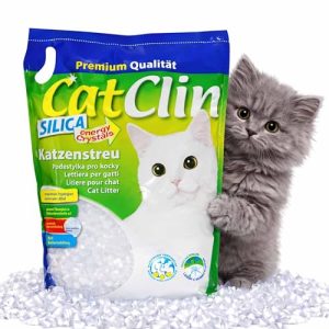 Silikatstreu Catclin 8 x 8 l – 64 l Feuchtigkeitsbindendes Katzenstreu