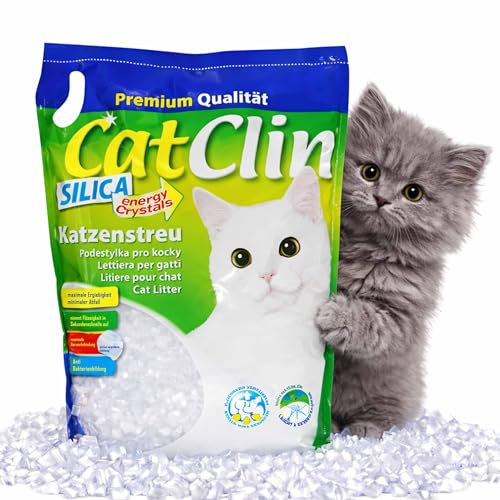 Silikatstreu Catclin 8 x 8 l – 64 l Feuchtigkeitsbindendes Katzenstreu
