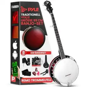 Banjo Pyle Banjolele 5 Saiten Set mit Zubehör für Folk und Country