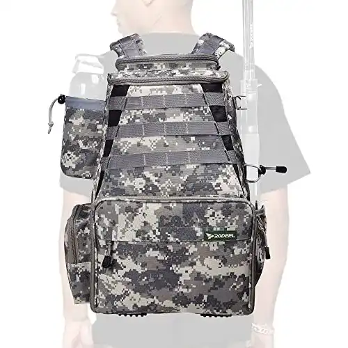 Angelrucksack mit Rutenhalter von Rodeel für Angler und Outdoor-Aktivitäten