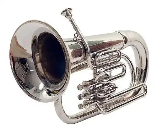 Euphonium in Silber Chrom mit 3 Ventilen und Mundstück