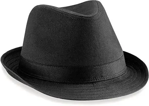 Damen Fedora Hut Beechfield Small/Medium in Schwarz