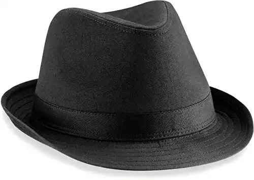 Damen Fedora Hut Beechfield Small/Medium in Schwarz