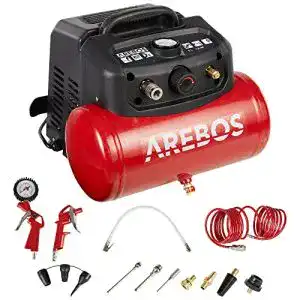 Arebos 6L Druckluftkompressor 1200W mit 180 L/min Saugleistung