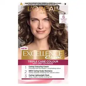 L’Oréal Paris Excellence Crème Haarfarbe für Zuhause in 6 Natural Light Brown