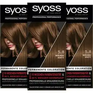 Syoss Haarfarbe Coloration 5_8 Haselnuss Stufe 3 (3 x 115 ml)
