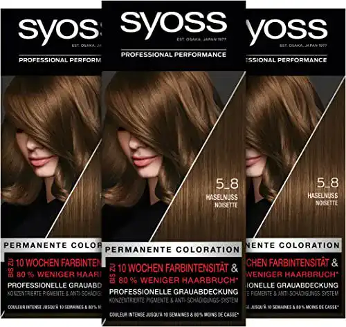Syoss Haarfarbe Coloration 5_8 Haselnuss Stufe 3 (3 x 115 ml)