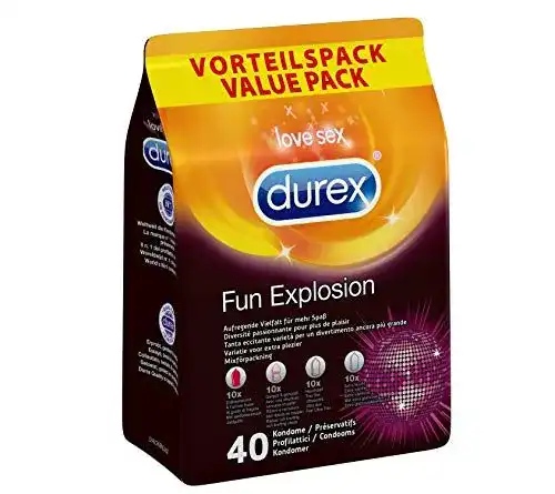 Durex Fun Explosion Kondome Verschiedene Sorten im XL-Pack