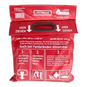Löschdecke Exdinger 1,60 x 1,80 m mit Aufbewahrungstasche