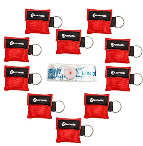 Beatmungsmaske Zenwells Schlüsselanhänger 10 Stück rot – CPR Maske