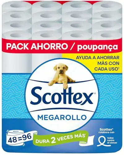 Scottex Toilettenpapier 3-lagig Megaroll, 48 Rollen