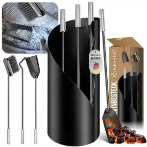 Kaminbesteck Set von KESSER – 4-teiliges Kaminzubehör mit modernem Design