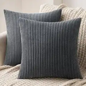 Kissenbezug MIULEE 2er Set Kord 60×60 cm in Grau