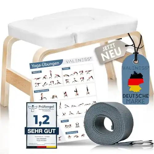 Kopfstandhocker Valeness Yoga – Yoga Hocker mit Zubehör für Übungen