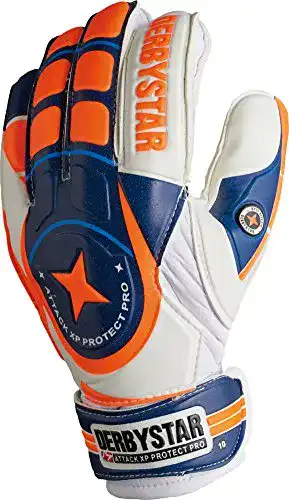Torwarthandschuhe Derbystar Attack XP Protect Pro, Größe 7, weiß navy