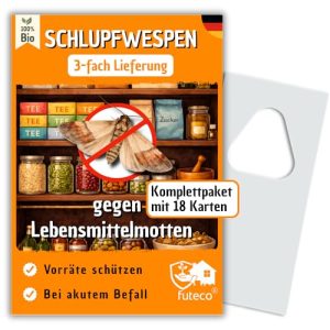 Schlupfwespen gegen Motten – Futeco Schlupfwespen Set mit Pheromonfallen
