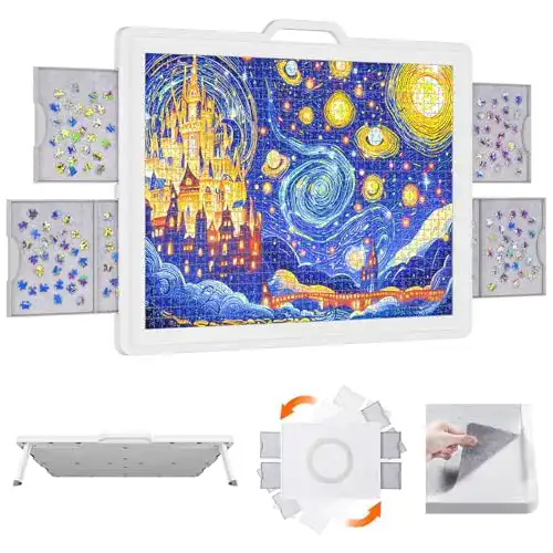 Puzzle-Tisch Lifewit 1500 Teile drehbares Puzzlebrett mit Schubladen