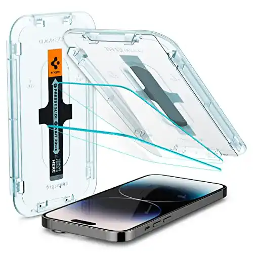 Spigen Glas.tR EZ Fit Panzerglas für iPhone 14 Pro, 2 Stück