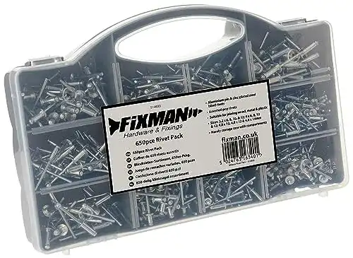 Fixman 514633 Blindnieten Sortiment 650-teilig in Grau