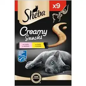 Sheba Katzenfutter Creamy Snacks mit Huhn und Lachs im Beutel