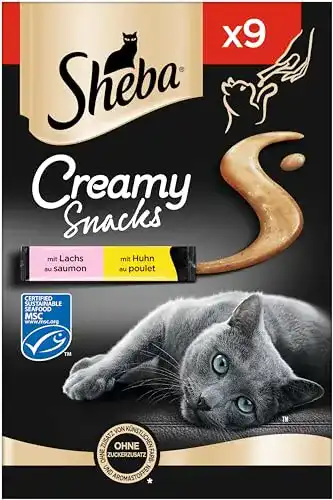 Sheba Katzenfutter Creamy Snacks mit Huhn und Lachs im Beutel