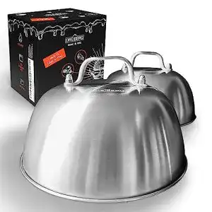 Burgerglocke Dreiberg 2er Set Edelstahl Schmelzglocke für Grill und Küche
