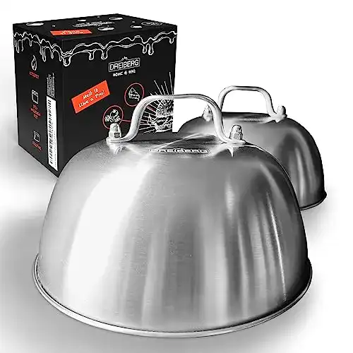 Burgerglocke Dreiberg 2er Set Edelstahl Schmelzglocke für Grill und Küche