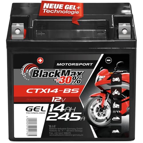 Blackmax YTX14-BS 12 V 14 Ah GEL Motorradbatterie