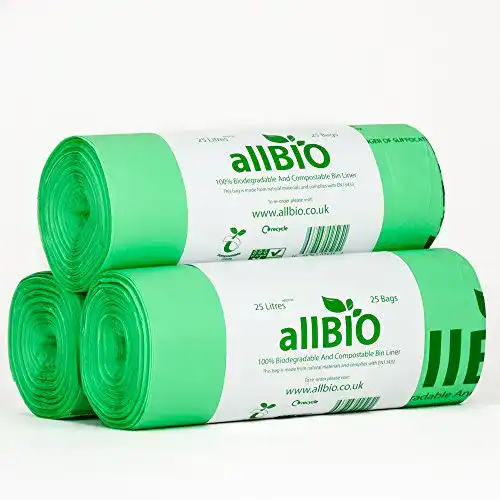 Kompostierbare Müllbeutel allBIO 75 x 25 Liter für Küchenmülleimer