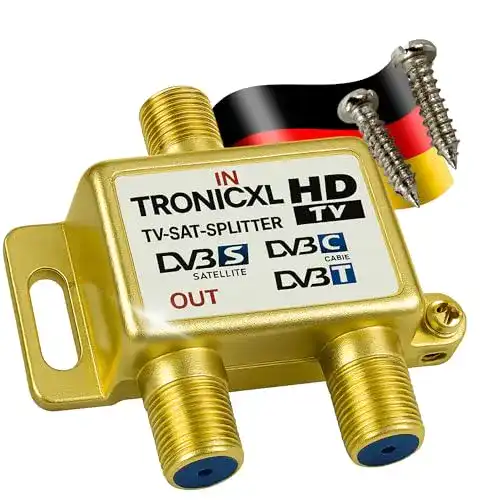 Sat-Verteiler Tronicxl 2-Fach SAT Splitter für DVBT2 und DVBC