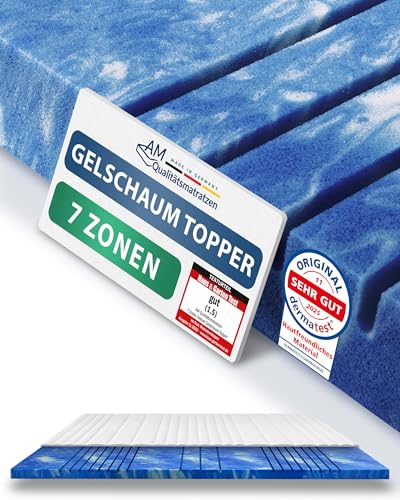 Gel-Topper 100×200 cm mit 8 cm Höhe und 7-Zonen von AM Qualitätsmatratzen