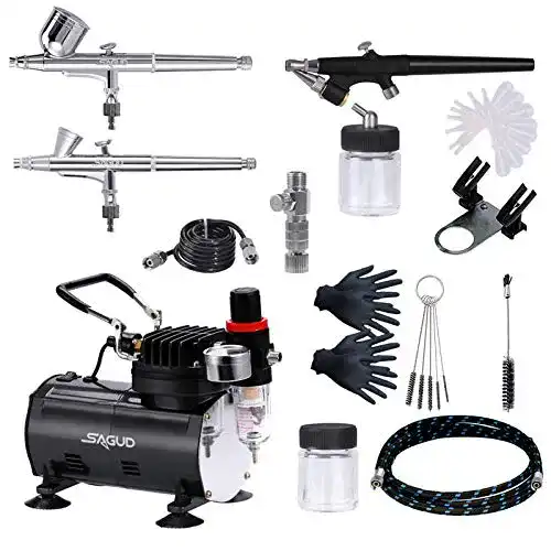 Airbrush Set Sagud mit Kompressor und Double Action Airbrushpistole