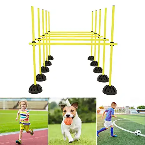 Hürden Set für Agility-Training mit Sprungstangen und Standfüßen