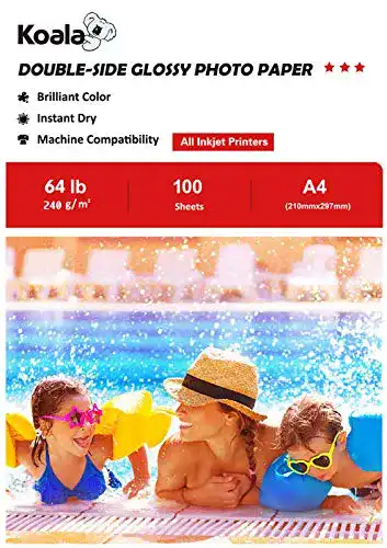 Koala Fotopapier A4 für Tintenstrahldrucker, 240 g/m², 100 Blatt